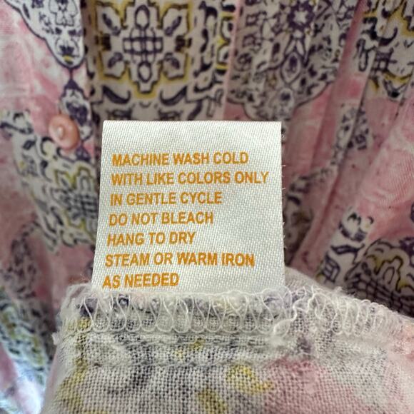 LA Cera tunic blouse pen tuck pleading pink purple feminine bohemian plus size - Picture 7 of 10